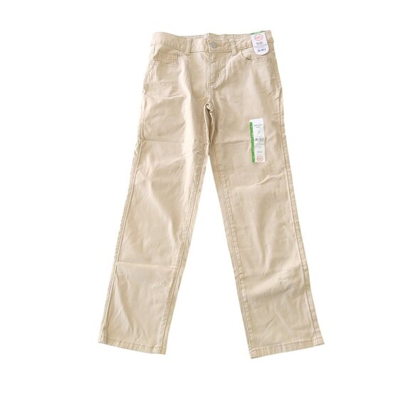 NWT Girls Wonder Nation Pants Khakis Sz 10 Straight Adjustable Waist Stretch NEW - Picture 1 of 11